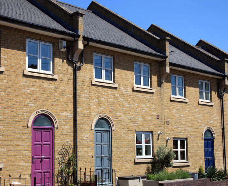 Modern new terraced houses