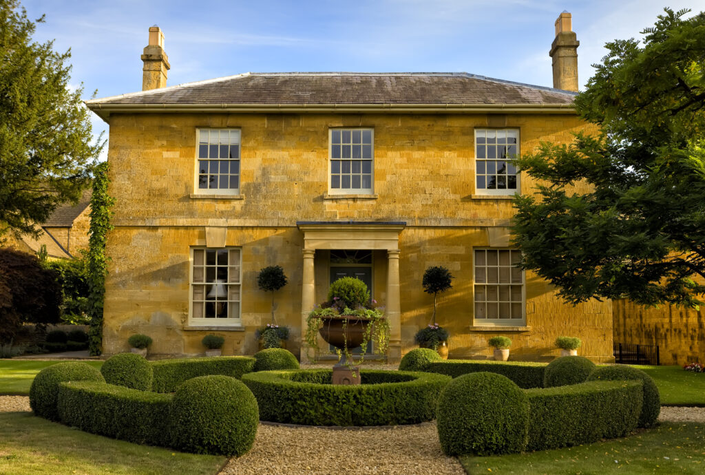 A traditional, double fronted house in the cotswolds, England