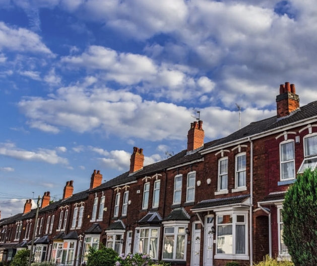 Row of victorian terraced houses in the UK