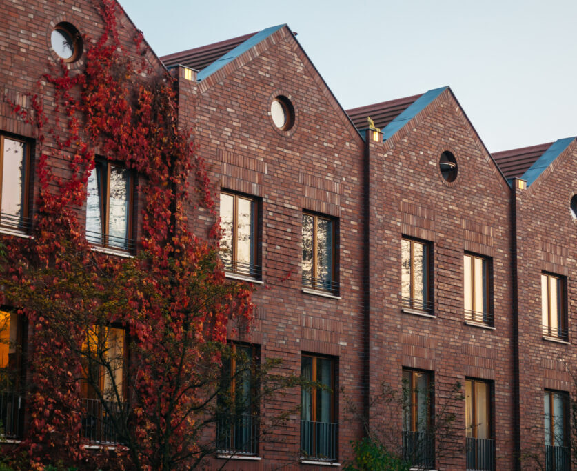 renovated brick townhouses at germany